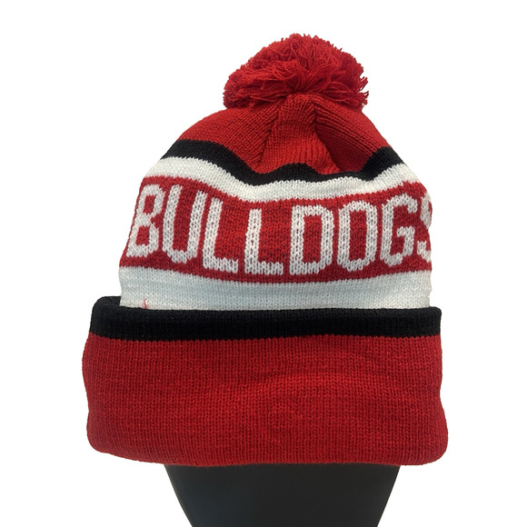 Georgia Bulldogs Beanie Pom Hat Men's Fan Favorite Embroidered Red White🔥NEW🔥 - Picture 2 of 7